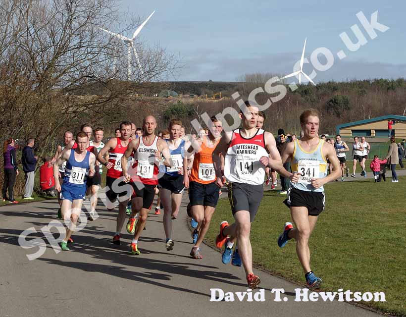 Start of the senior mens Royal Signals Road Relay, Hetton Lyons Park.